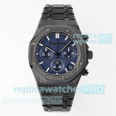 Swiss Clone APS Audemars Piguet Royal Oak 26240 Blue Dial Black Stainless Steel Watch 